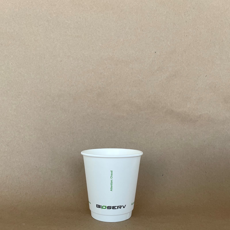 10oz. White Bioserv Double Wall AG Hot Cup
